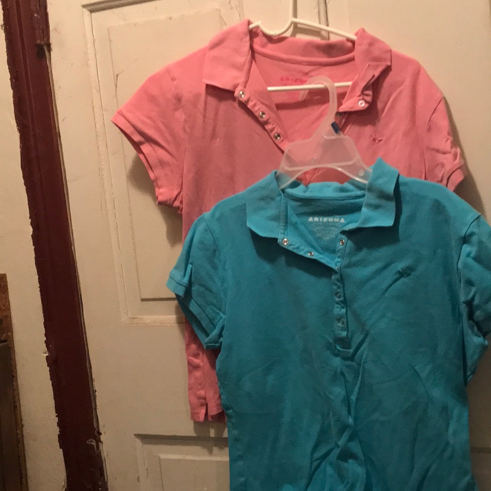 polo style shirts w/ embroidered butterfly